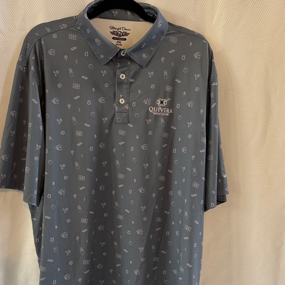 Quivira Golf Stylish Gray Polo Shirt by Straight Down